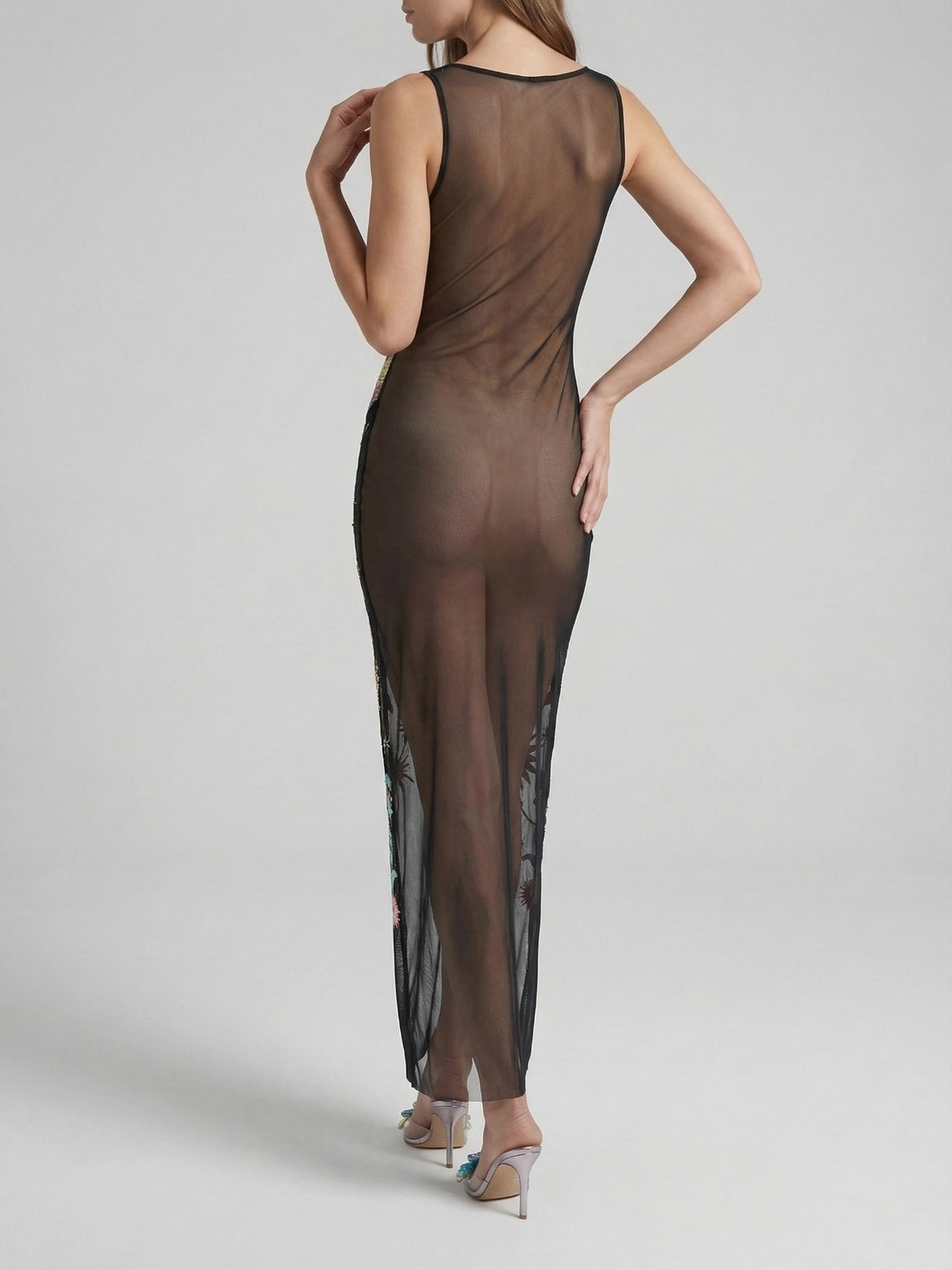 Starlit Cosmos Sheer Maxi Dress