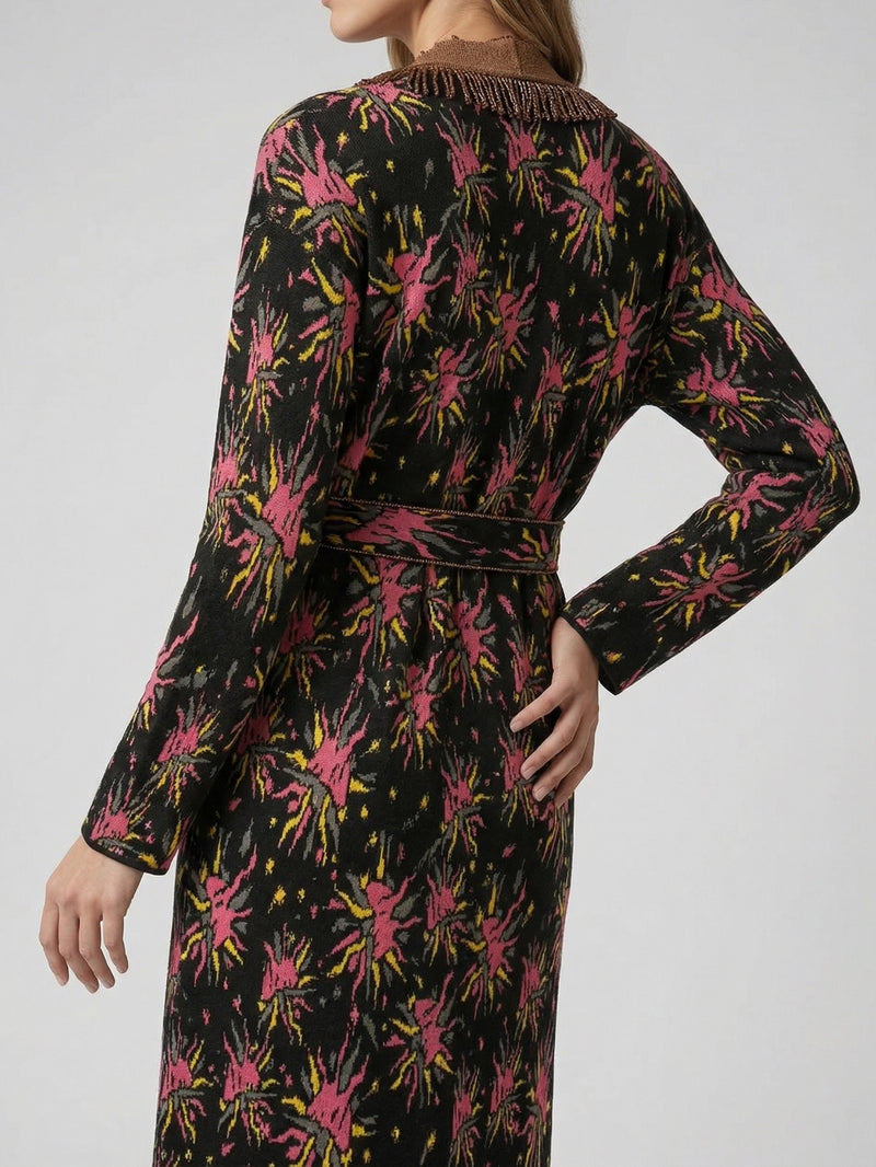 Midnight Bloom Fringe Robe