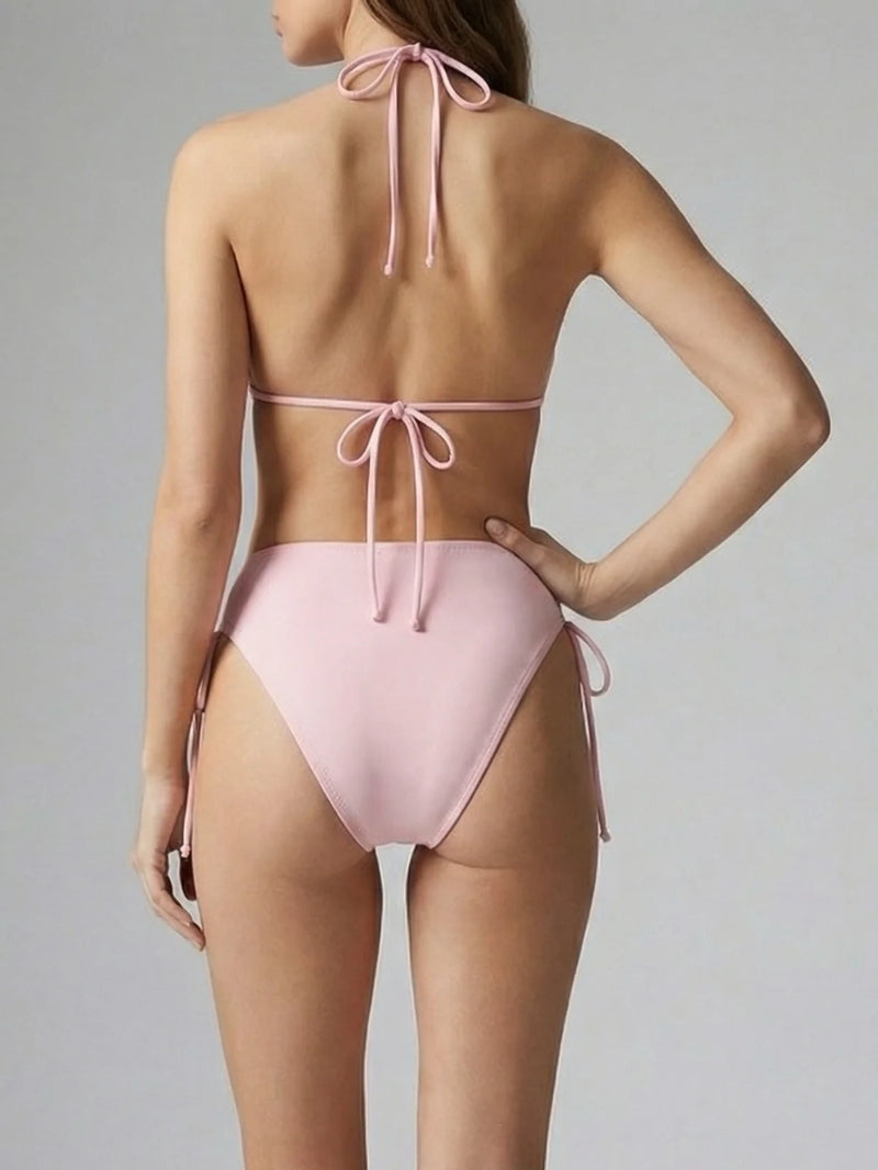 Rose Luxe Self-Tie Bikini Top Multi Colour