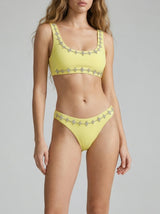 Aaliyah Embellished Bikini Bottom Yellow