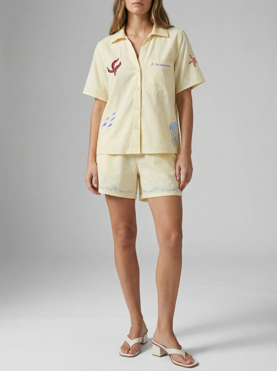 Oceanus x It's 9pm Matilda Yellow Embroidery Set