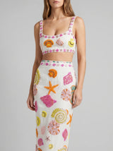 New York Hand-Embroidered Top White