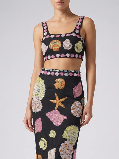 New York Hand-Embroidered Top Multi Colour