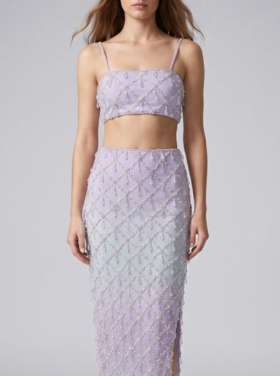 Calliope Luxury Crystal Blue Ombre Co-ord Skirt