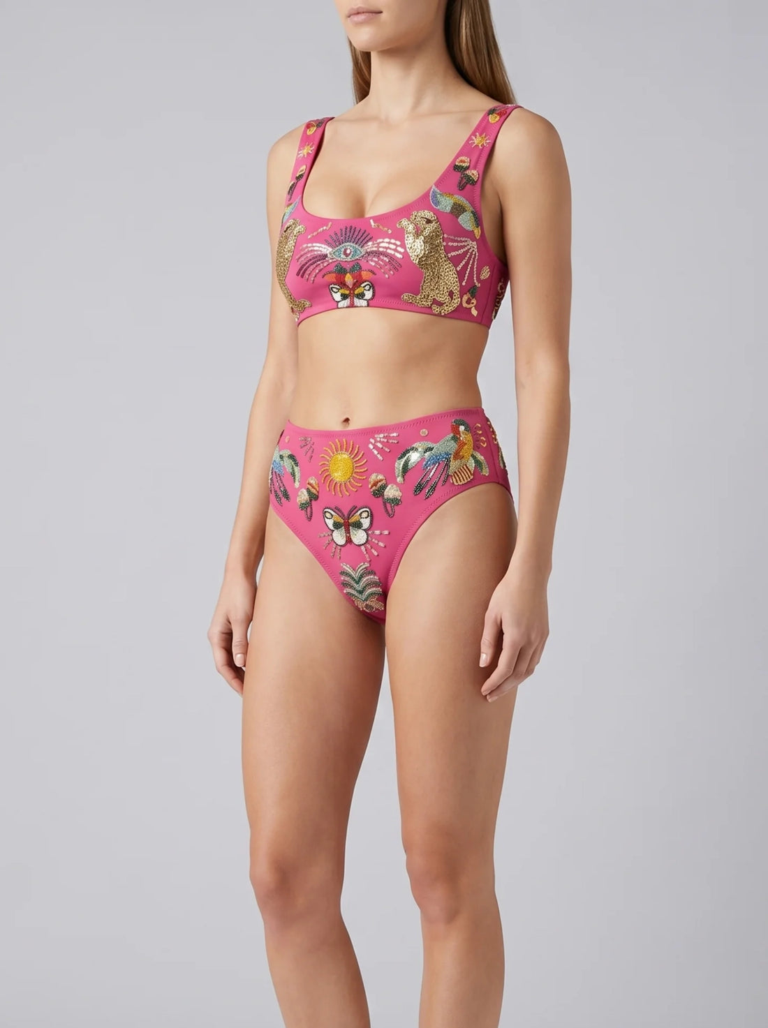 Aurelia Luxury Bikini Thick Strap Bikini Bottom Pink