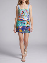 Safari Lagoon Blue Hand Beaded Dress