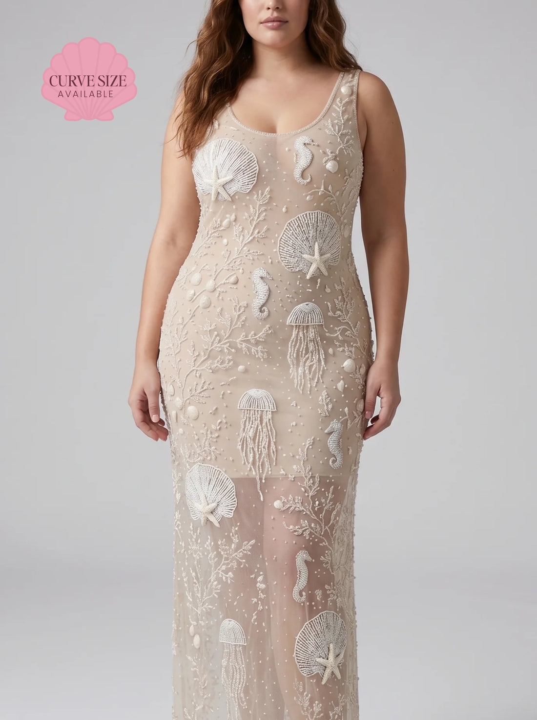 Curve Coralie Sheer Maxi Dress