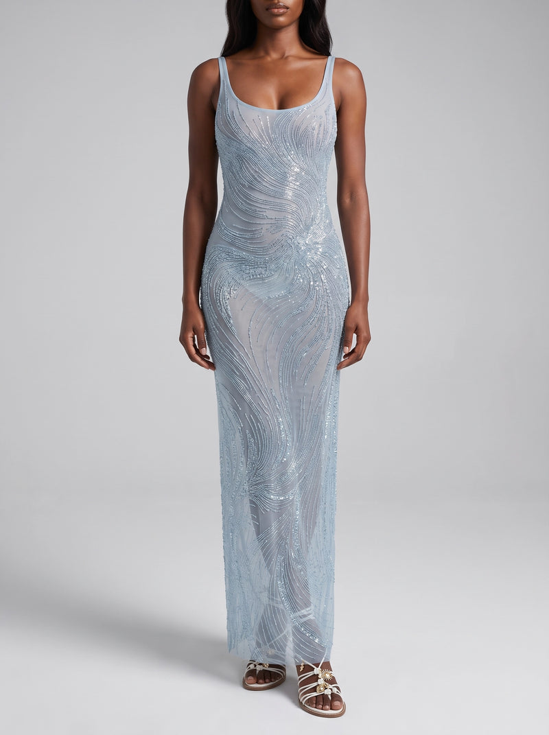 Saltwater Slip Blue Maxi Dress