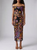 Coraline Black Sheer Maxi Dress