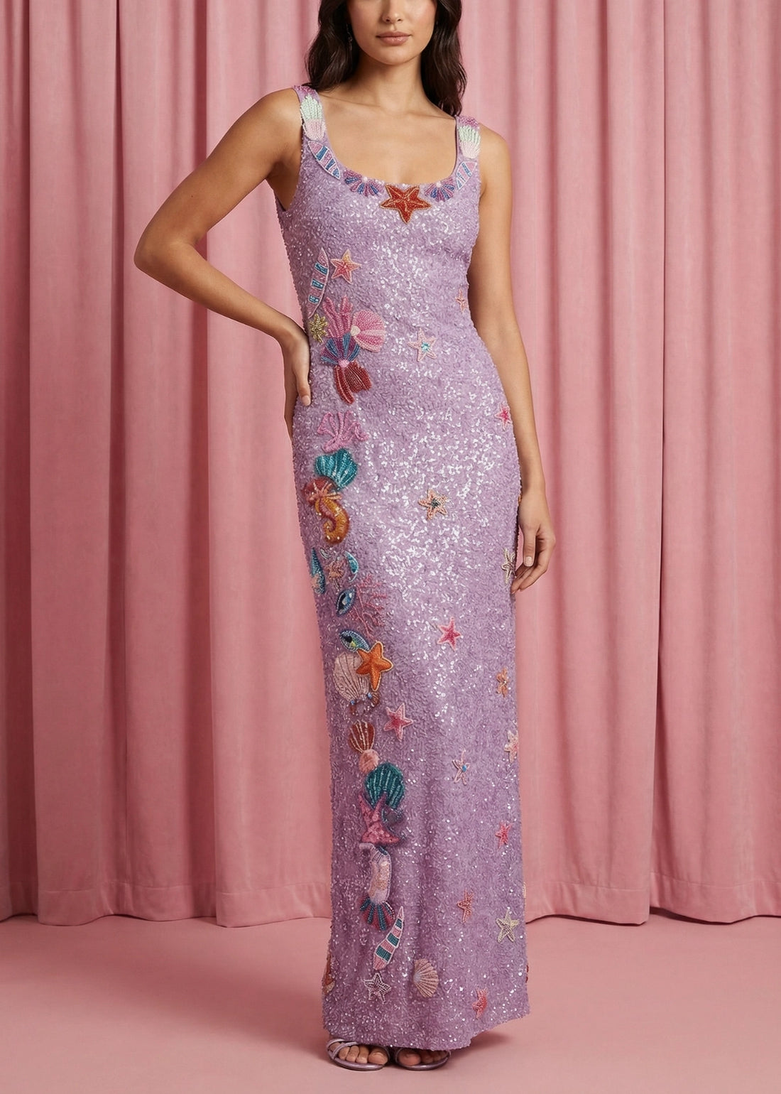 Sea Whisper Pink Maxi Dress