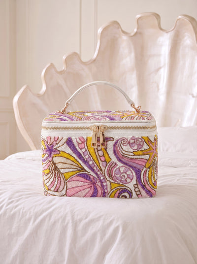 Mare Wave Pink Hand-Embroidered Vanity Bag