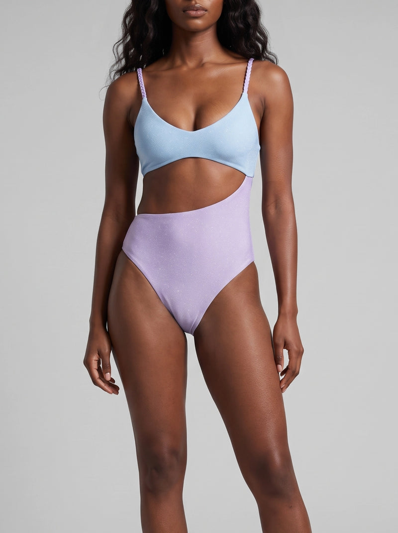Luna Veil Sky Blue & Lilac Swimsuit
