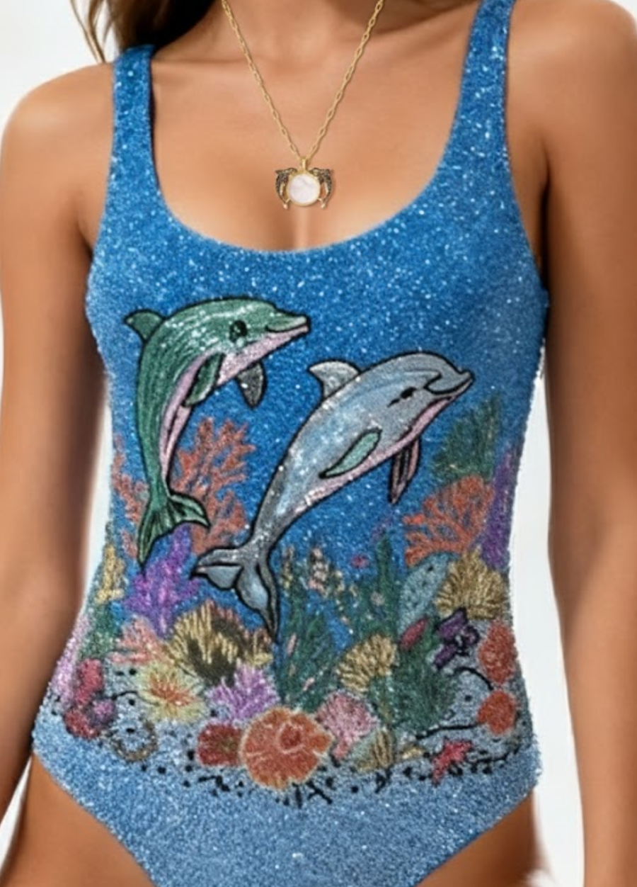 Dolphin Moon Chain Necklace