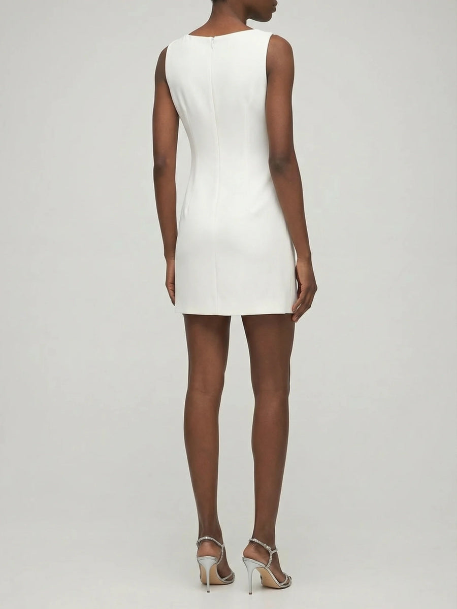 Royal Hibiscus Dress White