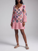 Spring Pink Crochet Dress