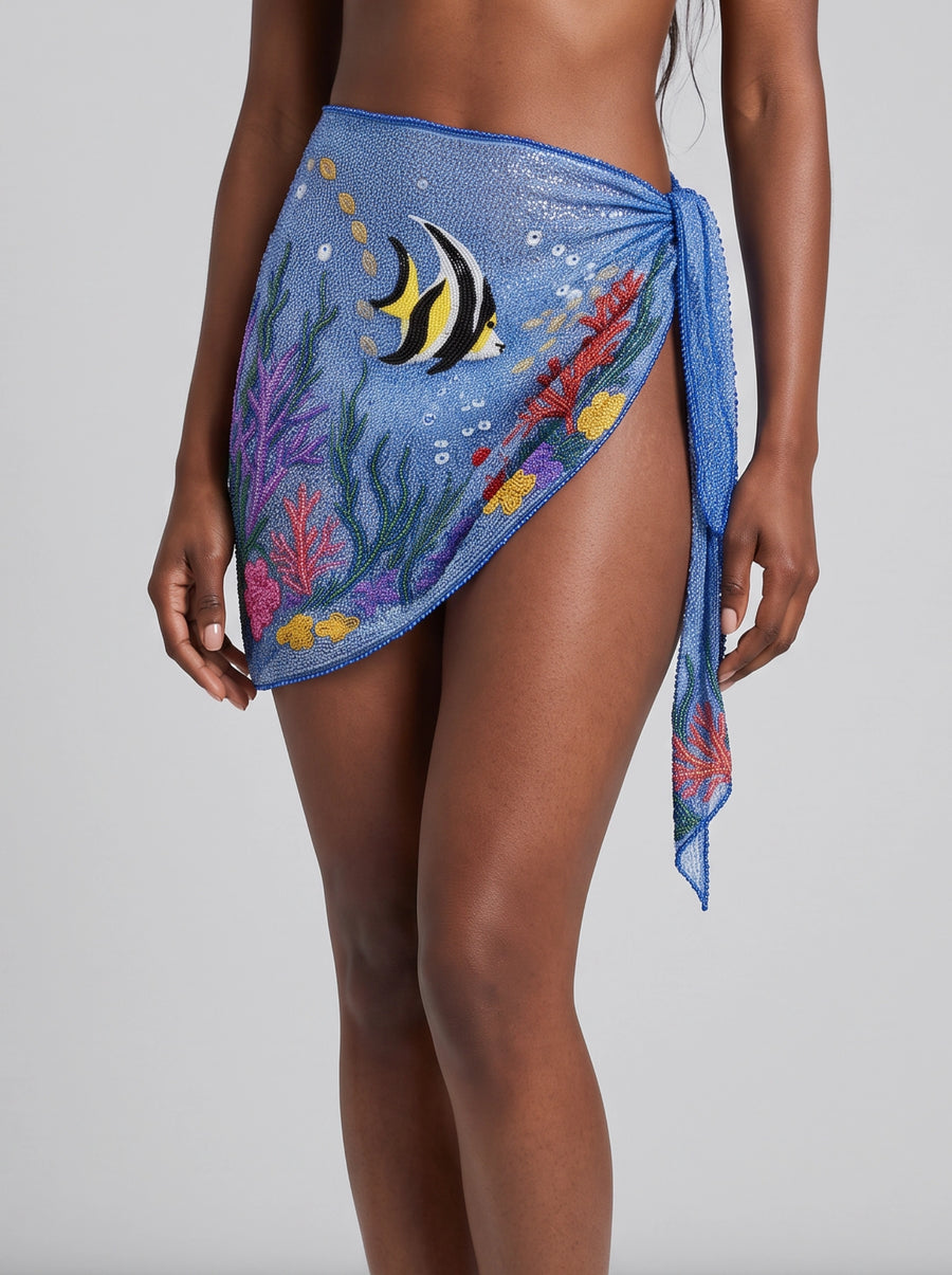 Marine Fish Blue Sarong