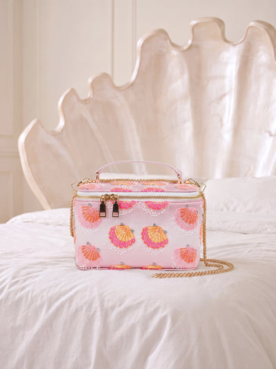 Belle Pink Hand-Embroidered Vanity Bag