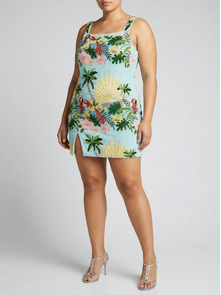 Pandora Luxe Hand Beaded dress Baby Blue