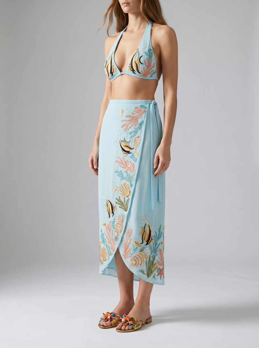 Moorish Idol Co-ord Long Skirt Blue
