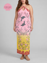 Curve Dolphin Hand Beaded Maxi Dress