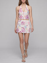 Celeste White Beaded Co ord Skirt