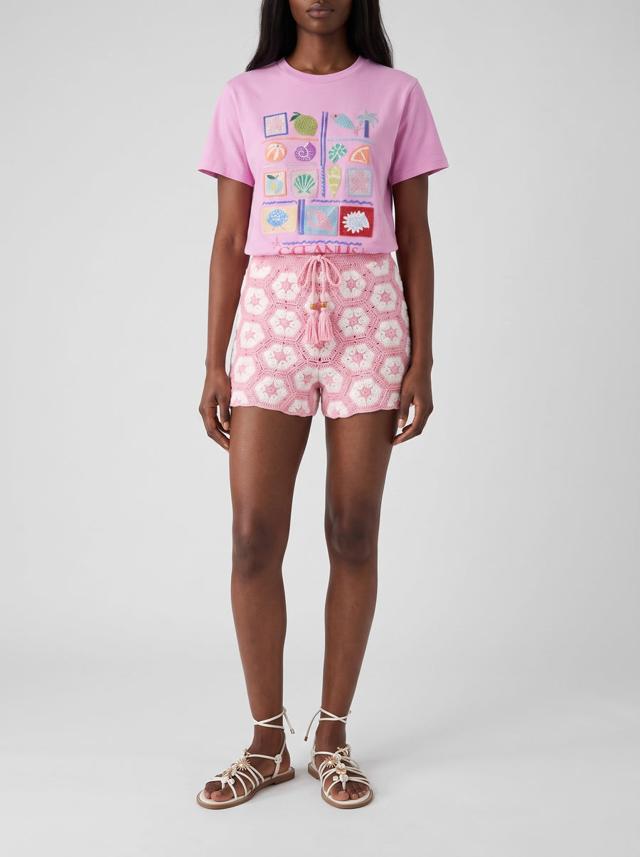 Lilac Plage Tee Beaded T-Shirt