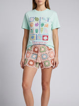 Green Mint Plage Tee Beaded T-shirt