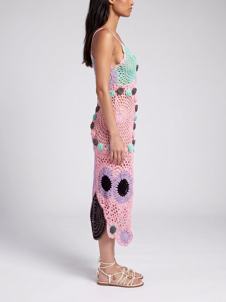 Calypso Multi Colour Crochet Dress