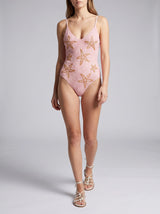 Starfish Hand Beaded Pink Swimsuit