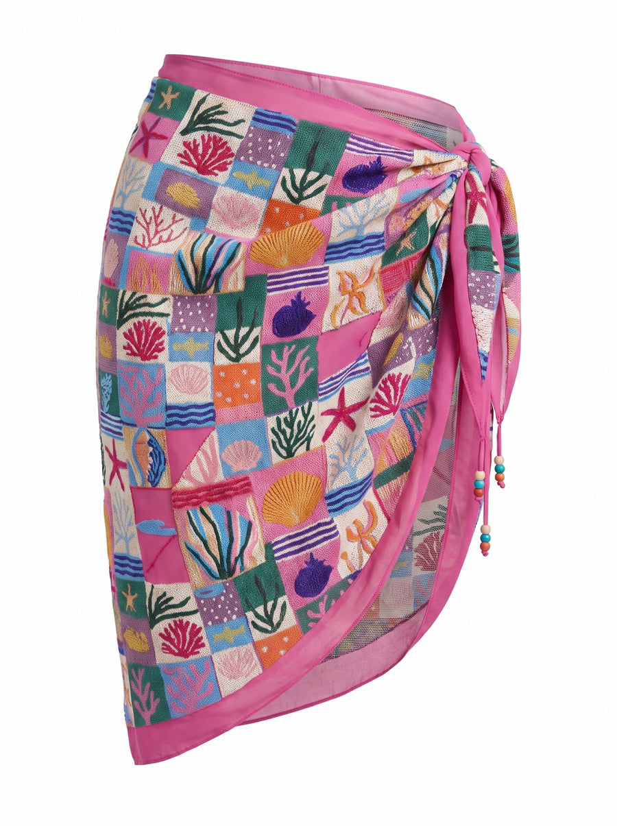 Starfish Mosaic Basic Pink Midi Sarong