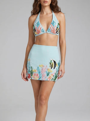 Moorish Idol Co-ord Skirt Blue