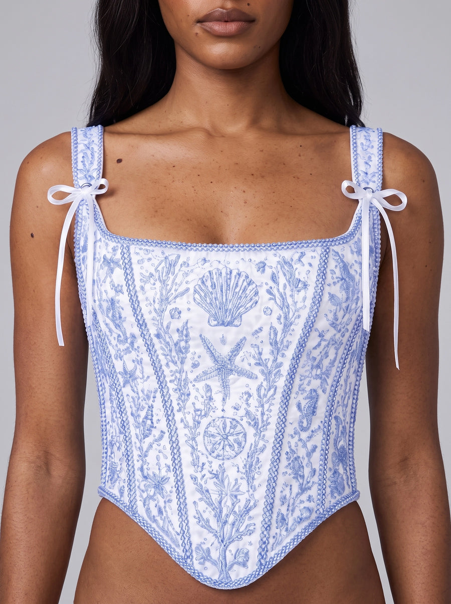 Ocean Pearl Ribbon Multi Color Top