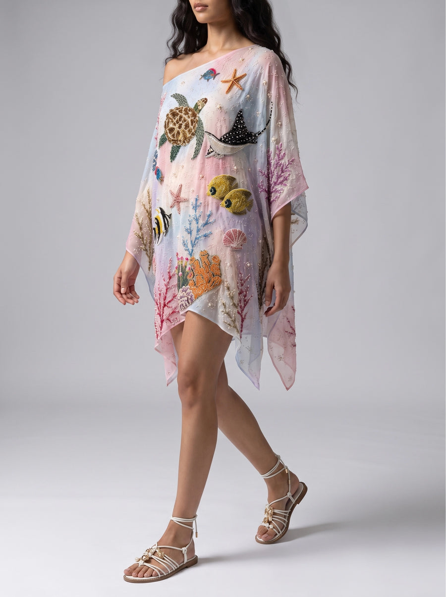 Sea Fantasy Pastel Multi Color Kaftan