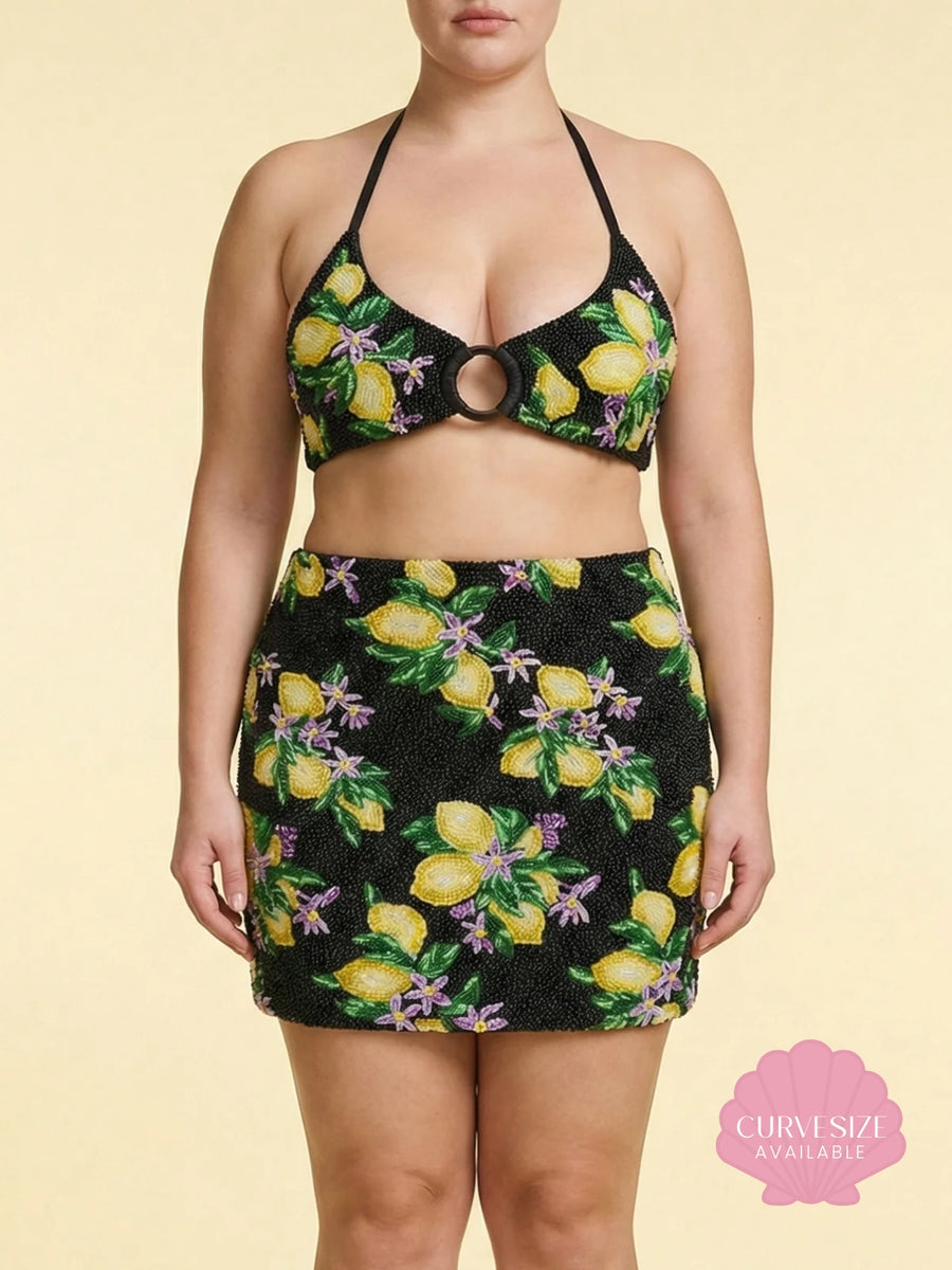Lemon Blossom Bikini Co-Ord Top