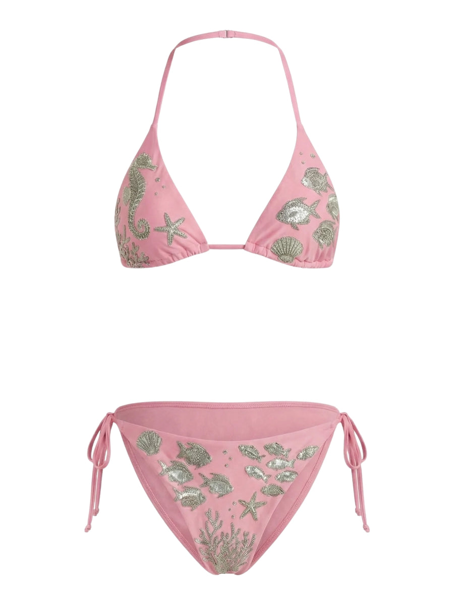 Coraline Embellished Triangle Bikini Top