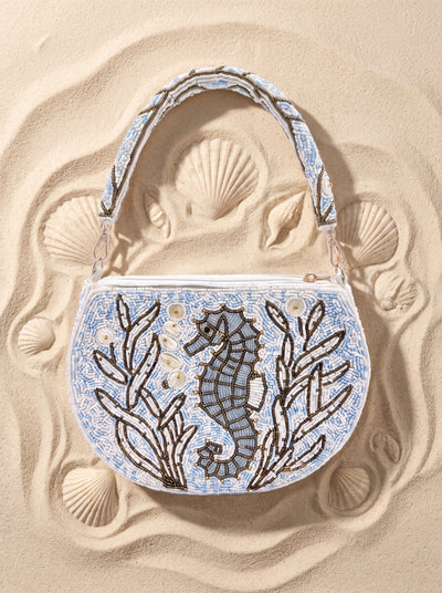 Seahorse Blue White Bag