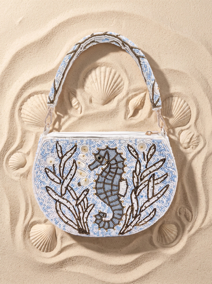 Seahorse Blue White Bag
