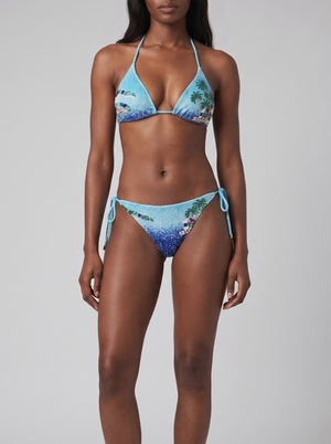 Oceanus x Taylor Nunez Island Blue Triangle Bikini Bottom