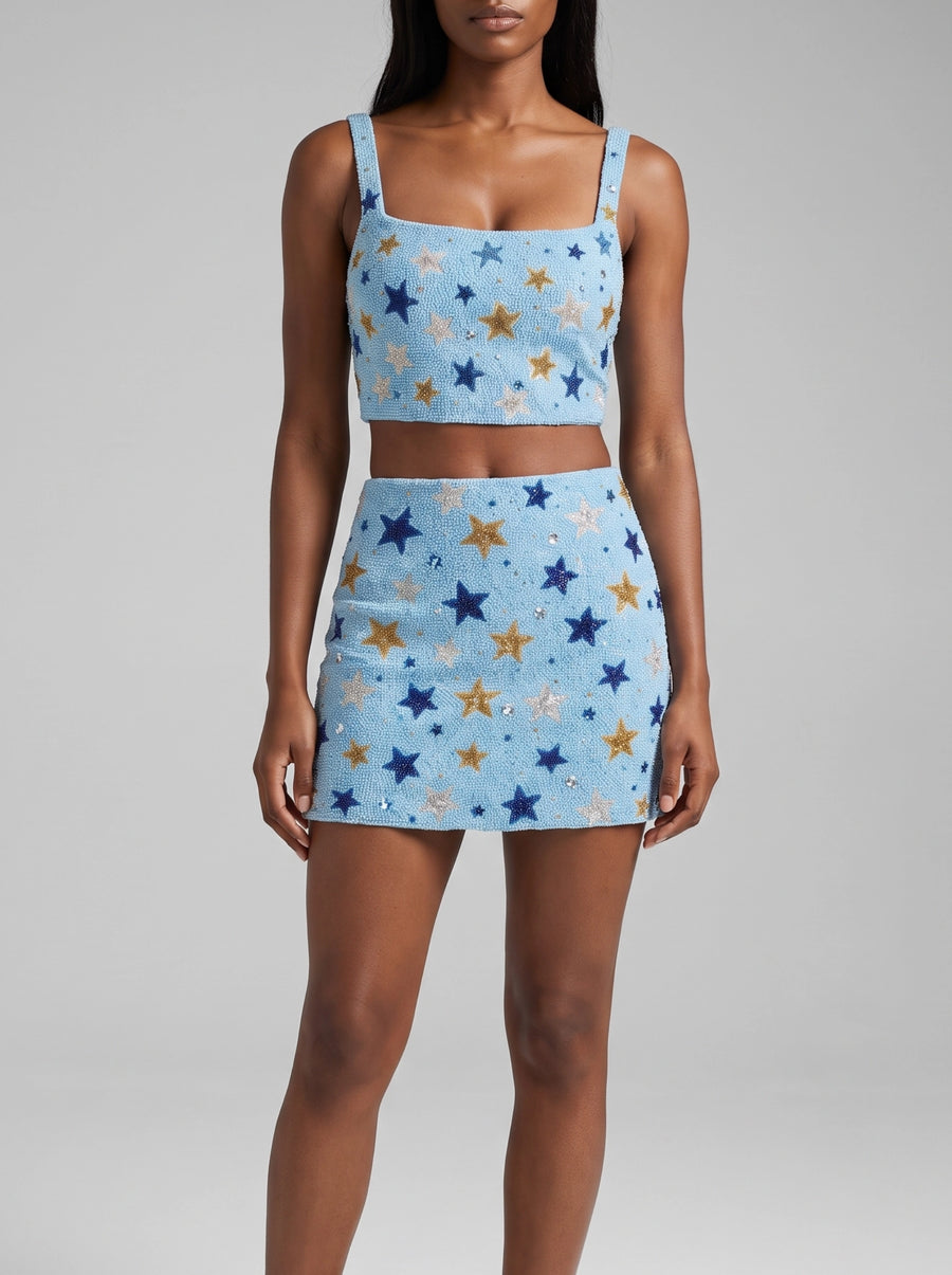 Celestial Night Blue Co-ord Skirt