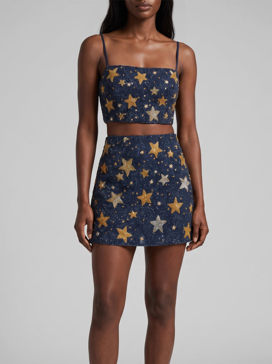 Celestial Night Navy Co-ord Skirt