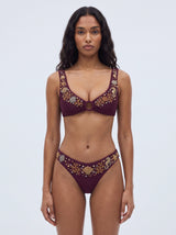 Coral Bikini Burgundy With Ring