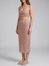 Calliope Luxury Crystal Co-Ord Top Nude