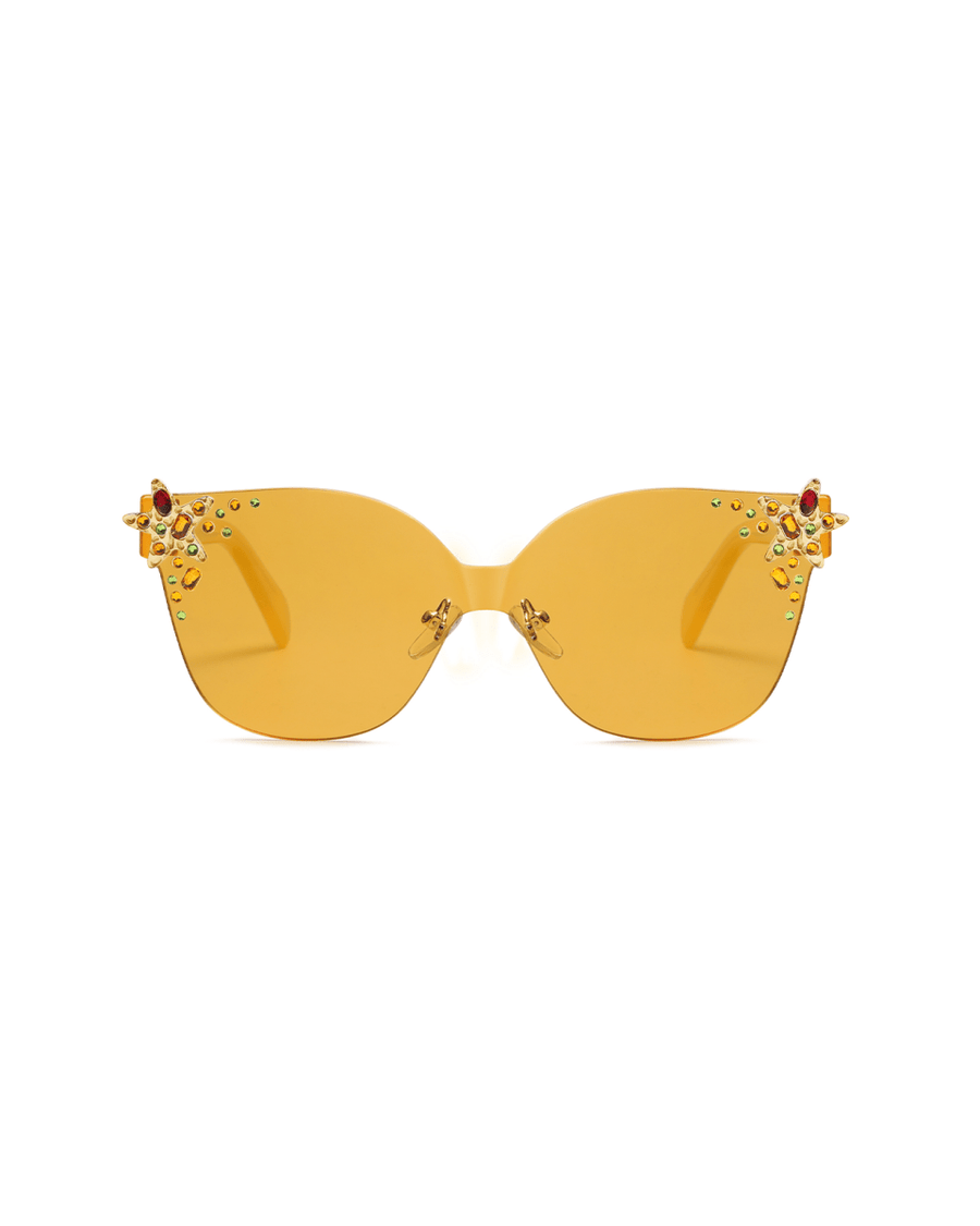 Oceanus x SOJOS Glowheart Sunglasses Yellow - Oceanus Swimwear