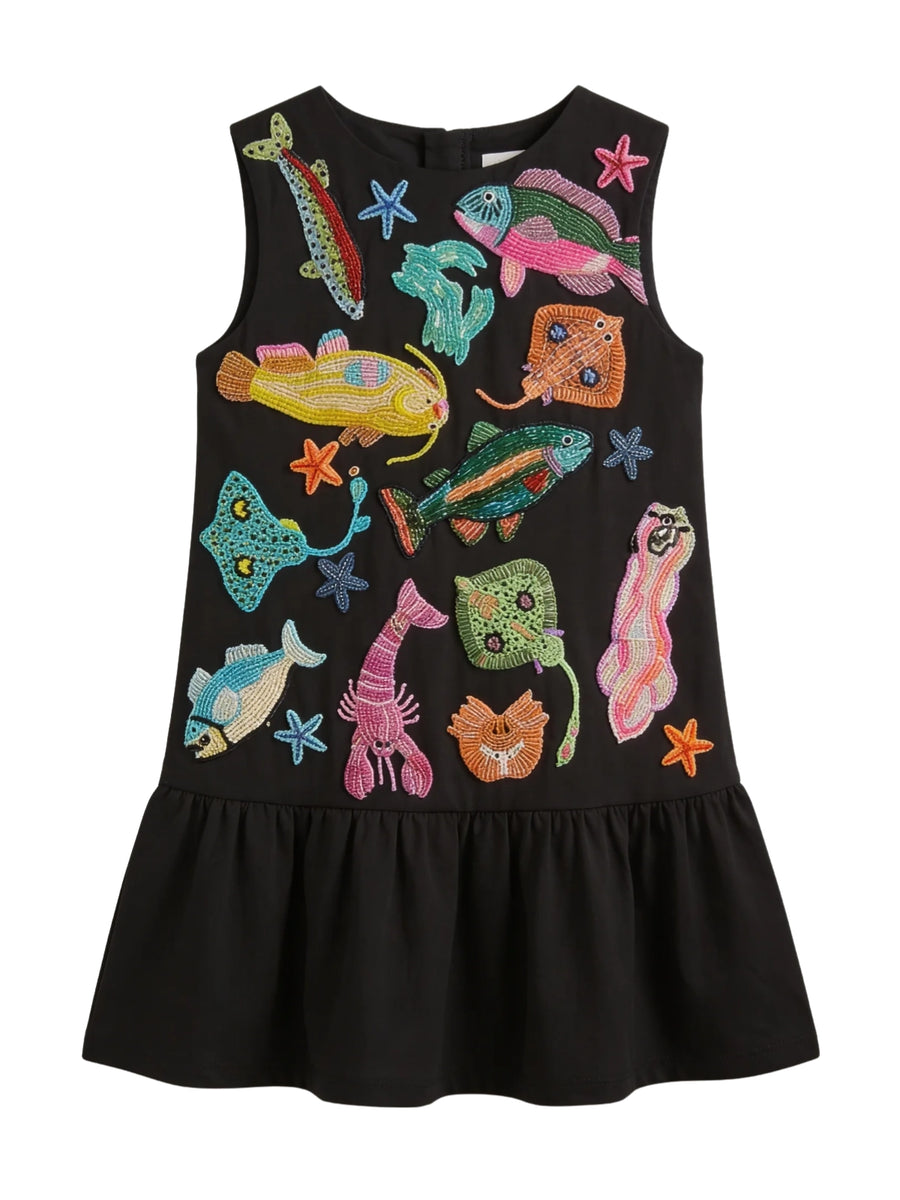 Arizona Big Ruffle Kids Dress Multi Colour