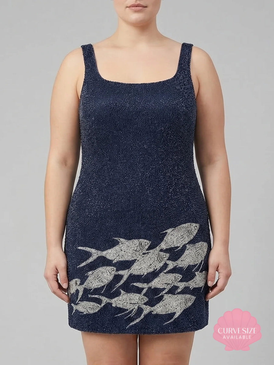 Midnight Marine Glisten Navy Mini Dress