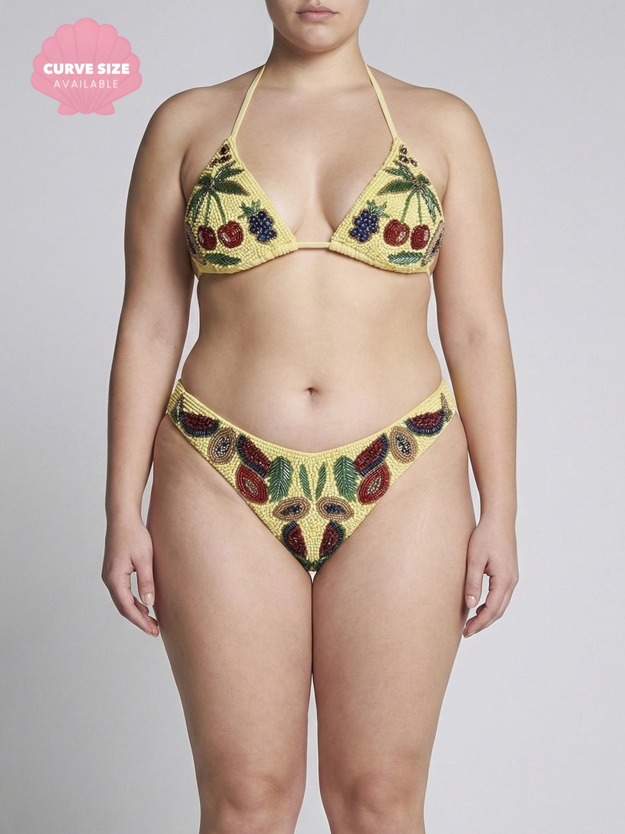 Cherry Yellow Bikini Top