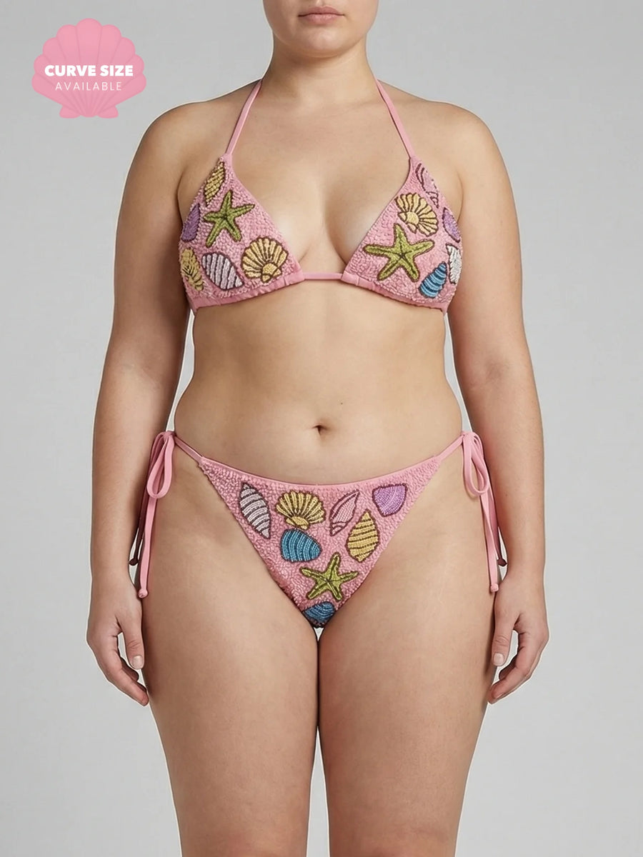 Coral Starfish Pink Bikini Top