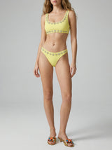 Aaliyah Embellished Bikini Bottom Yellow
