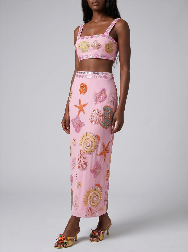 New York Hand-Embroidered Multi Colour Co-ord
