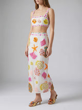 New York Hand-Embroidered Top White
